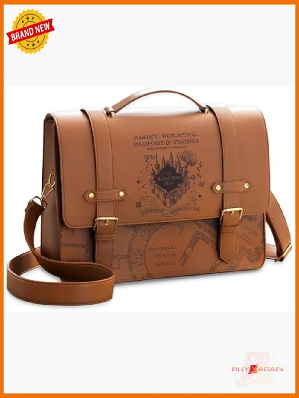 Harry Potter Marauder's Map Vegan Leather Messenger Satchel Bag with Crossbody